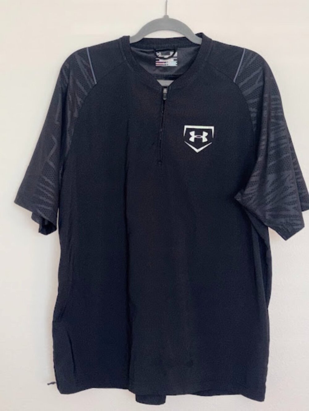 Men's Under Armour Baseball Pullover Batting Jacket 1/4 Zip Reflective Size LG